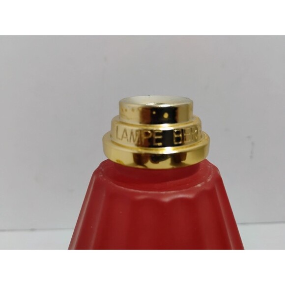 VINTAGE LAMPE BERGER PARIS RED FROSTED  GLASS  FRAGRANCE LAMP W CATALYTIC BURNER - Picture 3 of 11